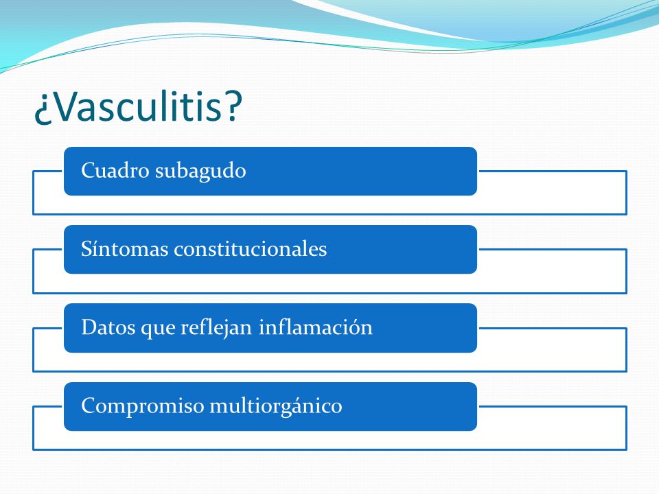 cuadros de síntomas de vasculitis